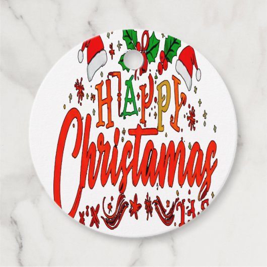 VROLIJK KERSTFEEST BEDANKJES LABELS (Voorkant)