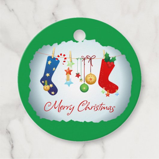 Vrolijk kerstfeest bedankjes labels (Voorkant)