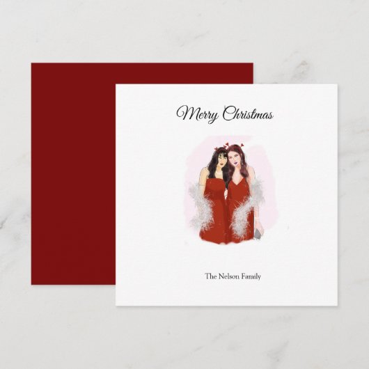 Vrolijk kerstfeest bedankkaart (Voorkant / Achterkant)