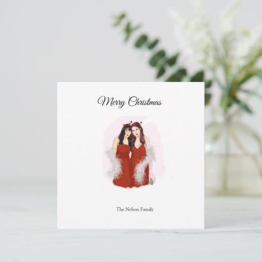 Vrolijk kerstfeest bedankkaart (Staand voorkant)