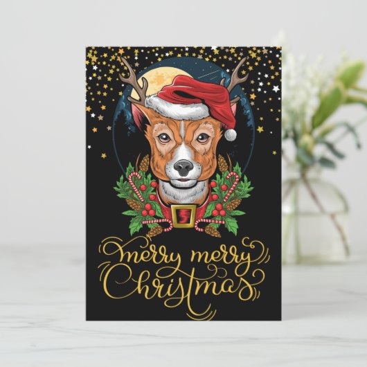 Vrolijk kerstfeest bedankkaart (Staand voorkant)