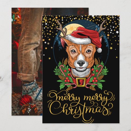 Vrolijk kerstfeest bedankkaart (Voorkant / Achterkant)