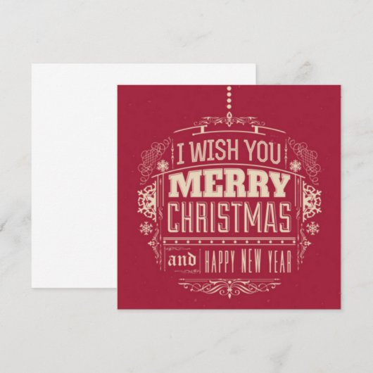 Vrolijk kerstfeest bedankkaart (Voorkant / Achterkant)