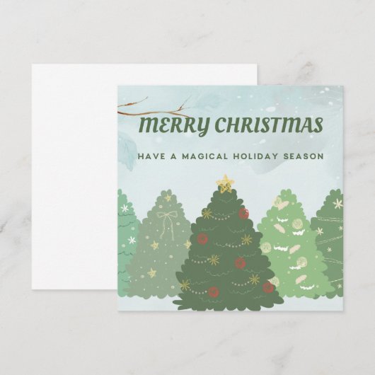 Vrolijk kerstfeest bedankkaart (Voorkant / Achterkant)