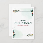 Vrolijk kerstfeest bedankkaart (Voorkant / Achterkant)