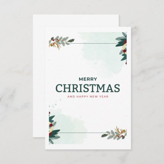 Vrolijk kerstfeest bedankkaart (Voorkant / Achterkant)