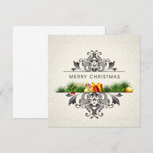 Vrolijk kerstfeest bedankkaart (Voorkant / Achterkant)