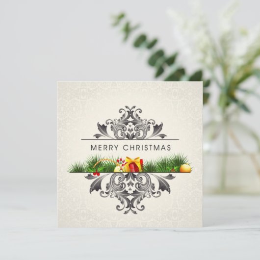 Vrolijk kerstfeest bedankkaart (Staand voorkant)