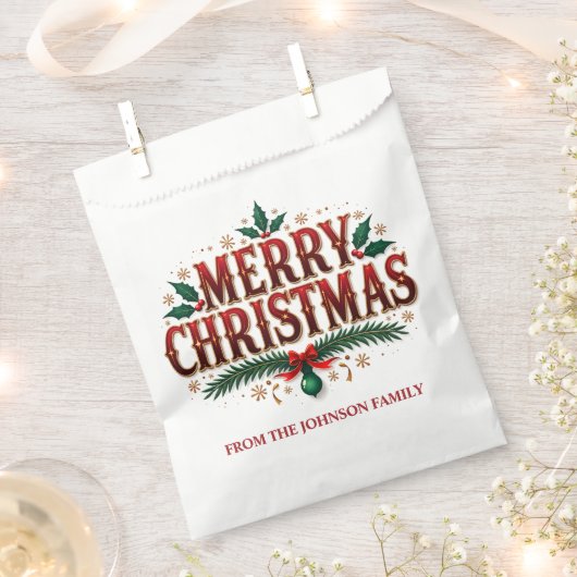 Vrolijk kerstfeest bedankzakje (Geknipt)