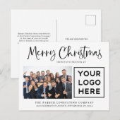 vrolijk kerstfeest | Bedrijfsfoto en uw Logo Feestdagenkaart (Voorkant / Achterkant)