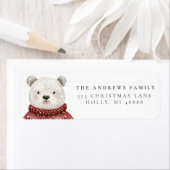 Vrolijk kerstfeest Beer in een trui Etiket (Insitu)