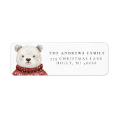 Vrolijk kerstfeest Beer in een trui Etiket (Voorkant)