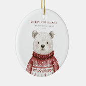 Vrolijk kerstfeest Beer in een trui Keramisch Ornament (Rechts)