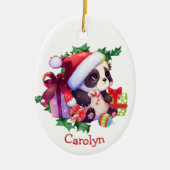 Vrolijk kerstfeest Beer Kinder kerst Keramisch Ornament (Voorkant)