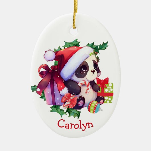 Vrolijk kerstfeest Beer Kinder kerst Keramisch Ornament (Voorkant)