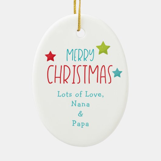 Vrolijk kerstfeest Beer Kinder kerst Keramisch Ornament (Achterkant)