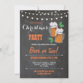 Vrolijk Kerstfeest Beers Mistletoe Xmas Uitnodigen Kaart (Voorkant)