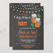 Vrolijk Kerstfeest Beers Mistletoe Xmas Uitnodigen Kaart (Voorkant / Achterkant)