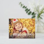 Vrolijk kerstfeest begroeting foto overlay briefkaart (Staand voorkant)