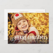 Vrolijk kerstfeest begroeting foto overlay briefkaart (Voorkant / Achterkant)