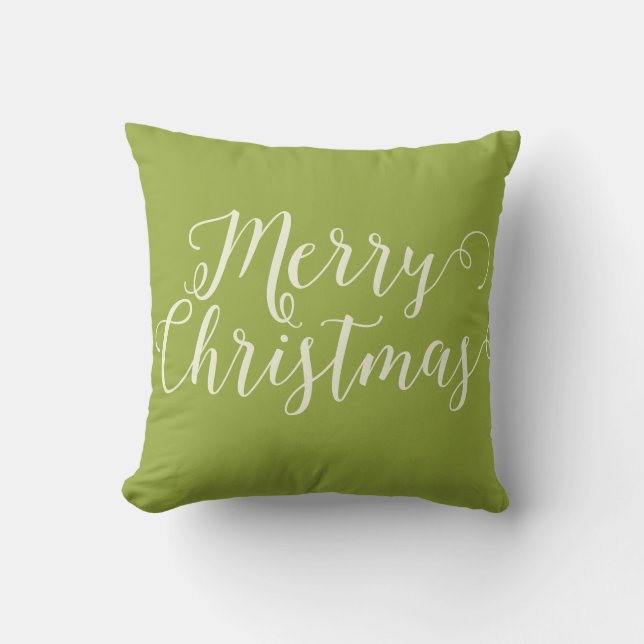 Vrolijk kerstfeest Beige kerst Kussen (Voorkant)