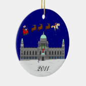 Vrolijk kerstfeest (Belfast City Hall) Keramisch Ornament (Rechts)