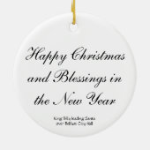 Vrolijk kerstfeest (Belfast City Hall) Keramisch Ornament (Achterkant)