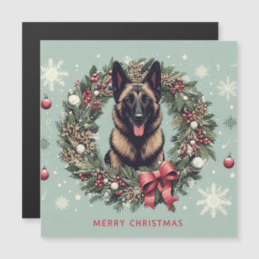 Vrolijk Kerstfeest Belgische Malinois Hond Xmas (Voorkant / Achterkant)