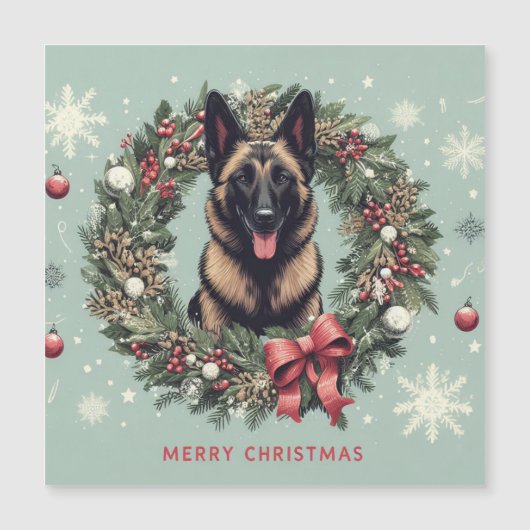 Vrolijk Kerstfeest Belgische Malinois Hond Xmas (Voorkant)