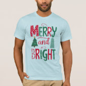 Vrolijk Kerstfeest Bella+Canvas T-shirt met korte  (Voorkant)