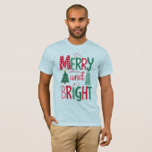 Vrolijk Kerstfeest Bella+Canvas T-shirt met korte  (Voorkant volledig)
