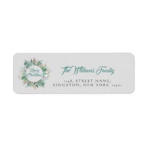 Vrolijk kerstfeest Belly Wreath RSVP Mint Blauwgro Etiket