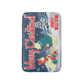 Vrolijk Kerstfeest Beren Winter Sneeuw Vakantie Sc Badmat (Voorkant Verticaal)