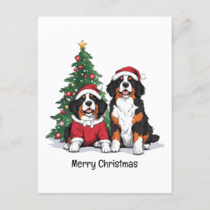 Vrolijk Kerstfeest Berner Sennenhonden Feestdagenkaart