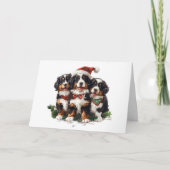 Vrolijk Kerstfeest Berner Sennenhonden Kaart (Voorkant)