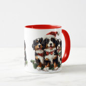 Vrolijk Kerstfeest Berner Sennenhonden Mok (Voorkant rechts)