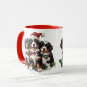 Vrolijk Kerstfeest Berner Sennenhonden Mok (Voorkant links)