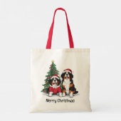 Vrolijk Kerstfeest Berner Sennenhonden Tote Bag (Achterkant)