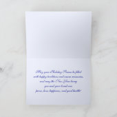 vrolijk kerstfeest.  besneeuwd dorpschilderij feestdagen kaart (Binnen)