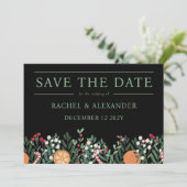 Vrolijk kerstfeest bespaart u de datumkaart save the date (Staand voorkant)