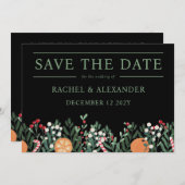 Vrolijk kerstfeest bespaart u de datumkaart save the date (Voorkant / Achterkant)