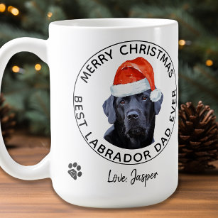 Vrolijk kerstfeest beste labrador papa ooit zwart  koffiemok