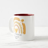 Vrolijk kerstfeest Beste leraar Overboege Regenboo Tweekleurige Koffiemok (Voorkant links)