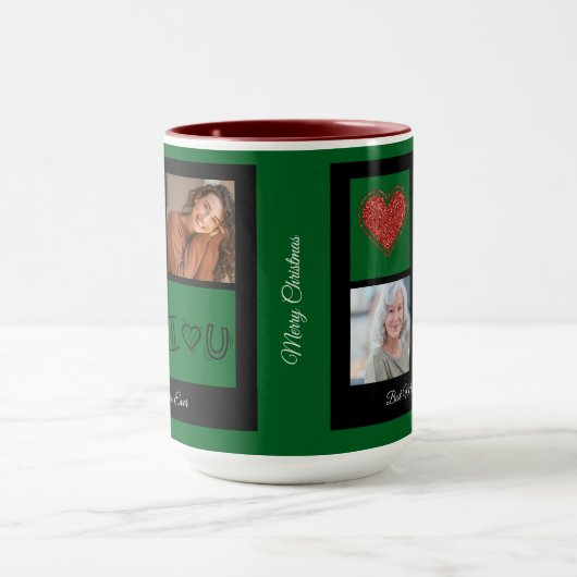 Vrolijk Kerstfeest Beste Mama Ooit Fotocollage Mok (Midden)