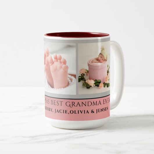 Vrolijk kerstfeest beste oma aangepaste koffie Mok (Voorkant rechts)