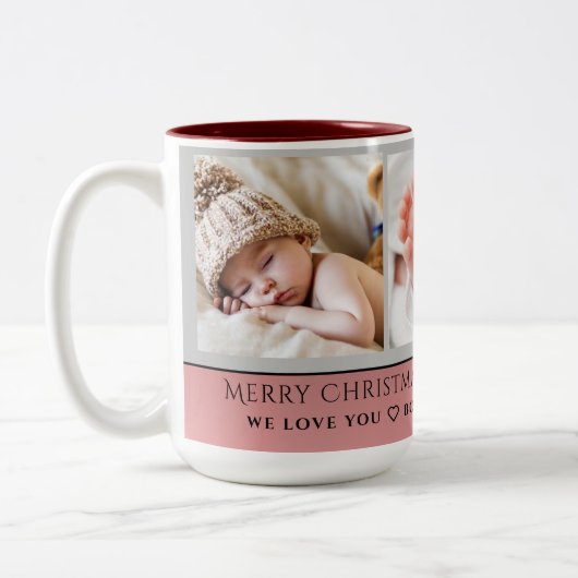 Vrolijk kerstfeest beste oma aangepaste koffie Mok (Links)