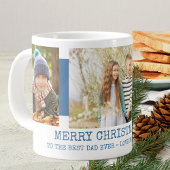 Vrolijk kerstfeest Beste pap ooit 3 Fotoblauw Grote Koffiekop