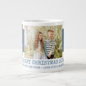 Vrolijk kerstfeest Beste pap ooit 3 Fotoblauw Grote Koffiekop (Voorkant)