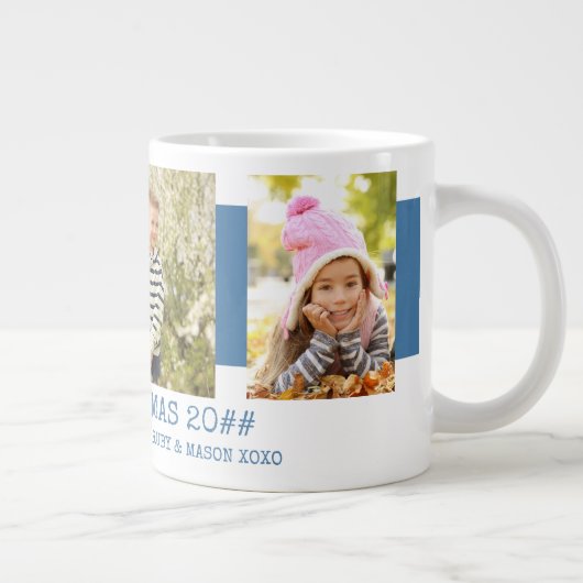 Vrolijk kerstfeest Beste pap ooit 3 Fotoblauw Grote Koffiekop (Rechts)