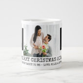 Vrolijk kerstfeest beste papa om 3 foto zwart te z grote koffiekop (Voorkant)